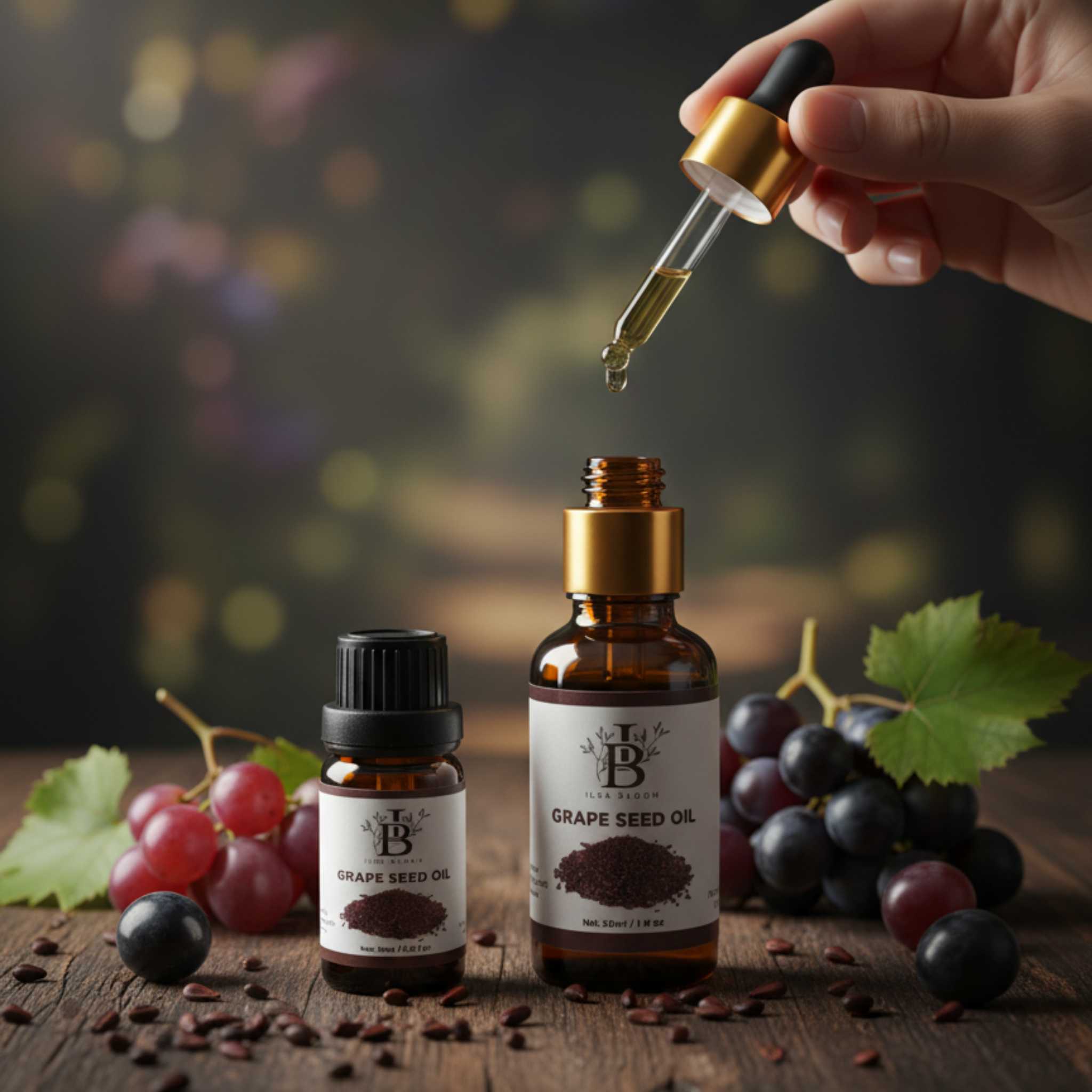 Grape Seed Oil – 100% Pure Cold Pressed bottle front
Grape seed oil for skin hydration and glow
Pure grape seed oil for hair shine and treatment
Cold pressed grape seed oil – non greasy
High quality grape seed oil in glass bottle
Lightweight grape seed oil – chemical free
Grape seed oil for cooking and beauty
Skin friendly grape seed oil – antioxidant rich
Grapeseed oil for facial massage and skincare
Pure grape seed oil – hair and kitchen use
