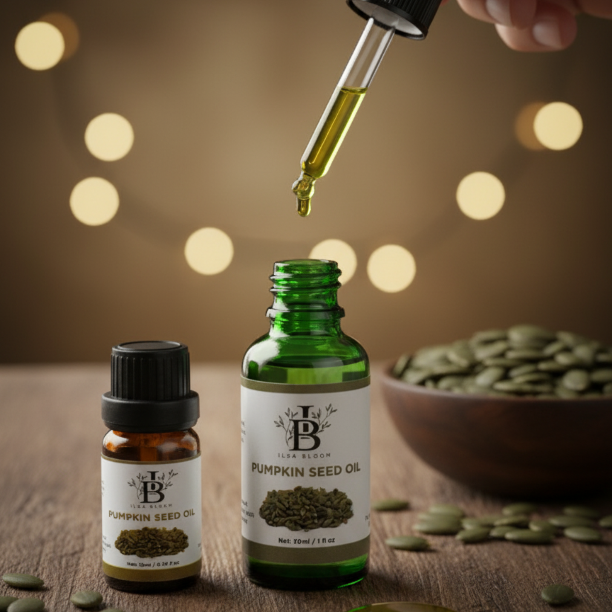 The Ilsa 100% Pure Pumpkin Seed Oil bottle
