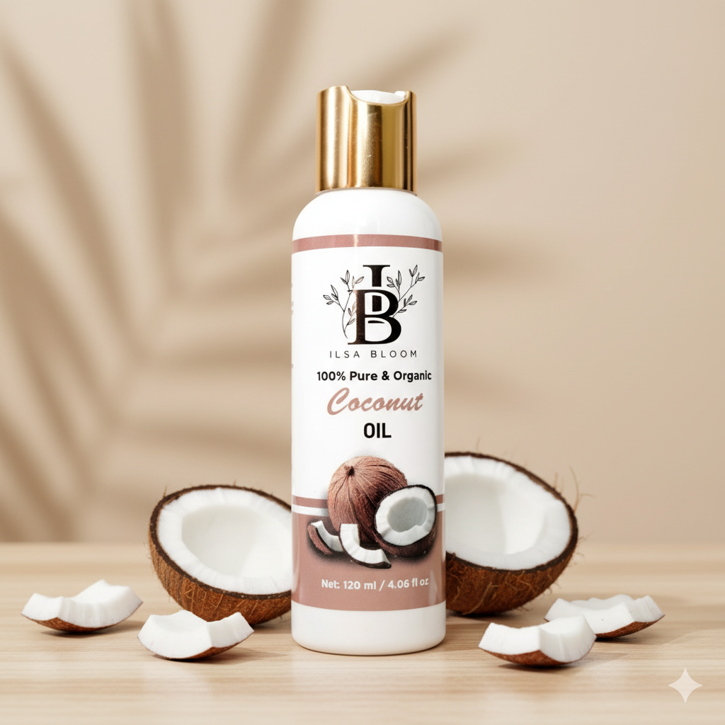 Coconut Oil – 100% Pure Cold Pressed bottle front  
Coconut oil for skin hydration and glow  
Pure coconut oil for hair nourishment and shine  
Cold pressed coconut oil – natural and versatile  
High quality coconut oil in glass jar or bottle  
Coconut oil for cooking and beauty use  
Skin caring coconut oil – antioxidant rich  
Coconut oil for facial, body & hair use  
Coconut oil in jar – premium cold pressed  
Pure cold pressed coconut oil – multi purpose
