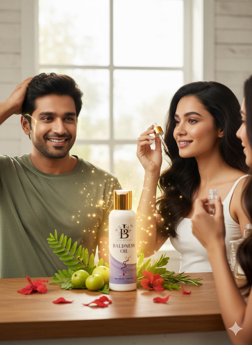 Baldness & Hair Fall Control Oil – 100% Pure & Natural Herbal Formula