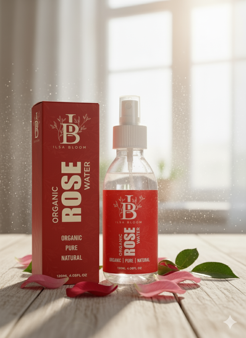 Pure rose water spray for skin refreshment