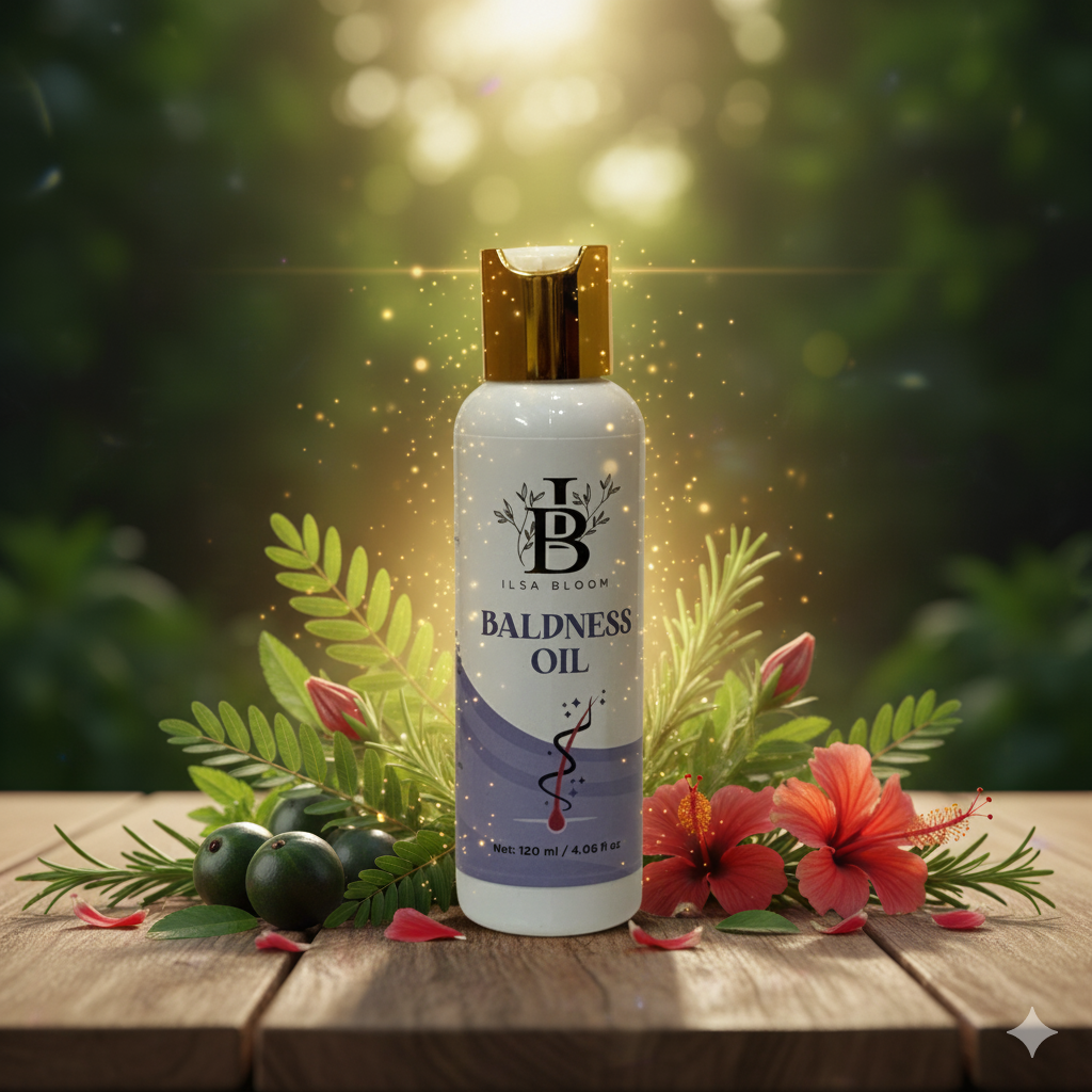 Baldness Hair Oil – Herbal Hair Regrowth & Thicker Hair Treatment
